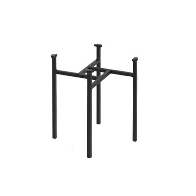 15" Simple Minimalist Tabletop and Floor Eileen Iron Plant Stand Black - ACHLA Designs