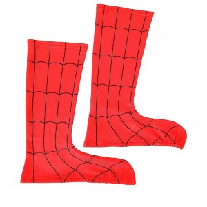 HalloweenCostumes.com One Size  Kids Spider-Man Boot Covers | Child Superhero Costume Accessories, Black/Red - 1 of 4