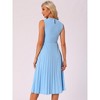 Allegra K Women's Sleeveless Pleated Ruffle Hem Crew Neck Tank Knitted Elegant Midi Dress - 4 of 4