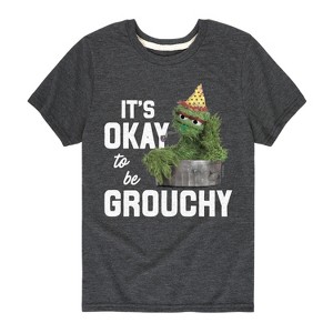 Boys' - Sesame Street - Oscar Its Okay To Be Grouchy Short Sleeve Graphic T-Shirt - 1 of 4