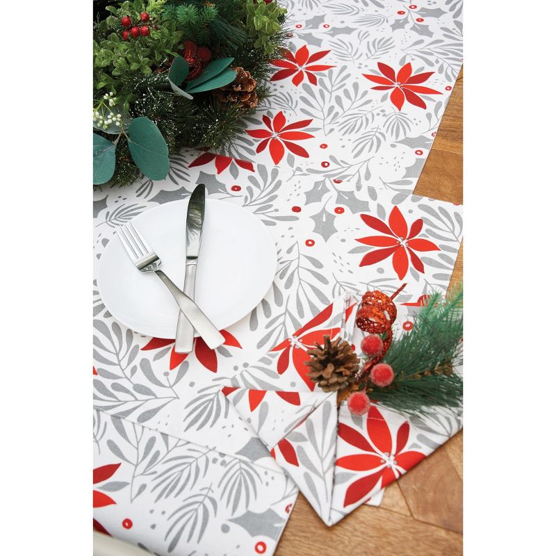 C&F Home Poinsettia Christmas Printed Christmas Winter Table Runner, 5 of 8
