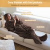 Catalonia Fleece Wearable Blanket with Sleeves and Foot Pockets, Micro Plush Wrap Sleeved Throw Blanket Robe, Super Fuzzy Cozy TV Blanket Throw, Gift - 3 of 4