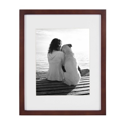 Walnut Brown 11x14 Classic Wood Picture Frame for Tabletop or Wall Display