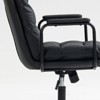 NicBex Modern Adjustable Office Chair with Wheels, PU Upholstered Ergonomic Dask Chair with Padded Armrest, Mid-Back Swivel Chair for Office - 3 of 4