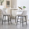 CAVINAS Swivel Bar Stools Set of 2, PU Leather Upholstered Counter Stools, Modern Bar Chairs with Metal Legs for Kitchen Island - 3 of 4
