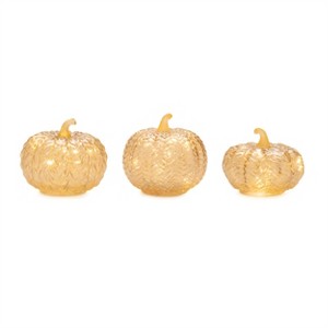 LED Mercury Glass Pumpkin Decor (Set of 3) - 1 of 4