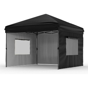 10'x10' Pop Up Canopy Tent, Instant Outdoor Canopy with 3 Sidewall, Portable Sun Shelter - 1 of 4