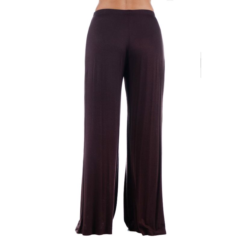 24seven Comfort Apparel Comfortable Solid Color Palazzo Lounge Pants, 2 of 4