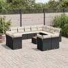 vidaXL 13 Piece Patio Sofa Set with Cushions Black Poly Rattan - Black and Cream - 2 of 4