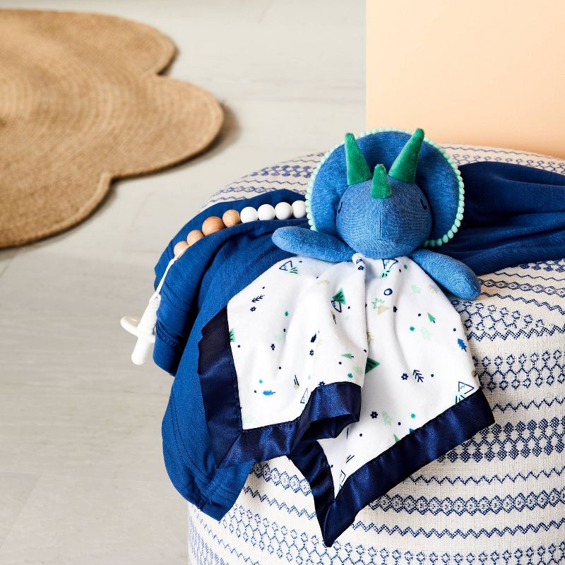 Small Security Blanket Blue Dino - Cloud Island&#8482; Blue/White, 3 of 5
