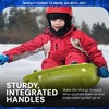 Snow Joe Plastic Snow Sled, Durable 48 Inch Sledding Toboggan Board with Handles and Rope for Winter Sports and Recreation, Green - 3 of 4