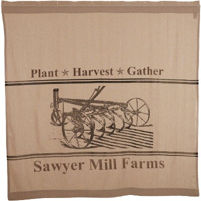 Sawyer Mill Charcoal Plow Shower Curtain 72x72  VHC Brands