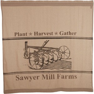 Sawyer Mill Charcoal Plow Shower Curtain 72x72  VHC Brands - 1 of 4