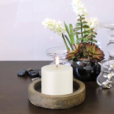 White 3" x 3" Unscented Paraffin Wax Pillar Candles, 6-Pack