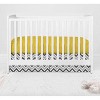 Bacati - Ikat Dots Giraffe Yellow Grey Neutral 6 pc Crib Set with 4 Muslin Swaddle Blankets - 3 of 4