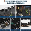 48" Workbench, Metal Steel Tool Storage Work Table, 2 Tier Work Table for Garage with Pegboard, 2 Drawers, Multifunctional Work Bench for Workshop - 3 of 4