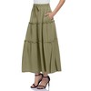 Womens High Waisted Long Skirts A Line Boho Ruffle Flowy Tiered Pleated Maxi Skirt with Pockets - 4 of 4