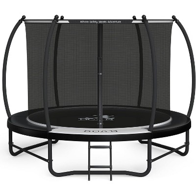 BCAN 8FT Recreational Trampoline with Enclosure for Kids Adults, ASTM Approved, Outdoor Trampolines with Ladder for Kids