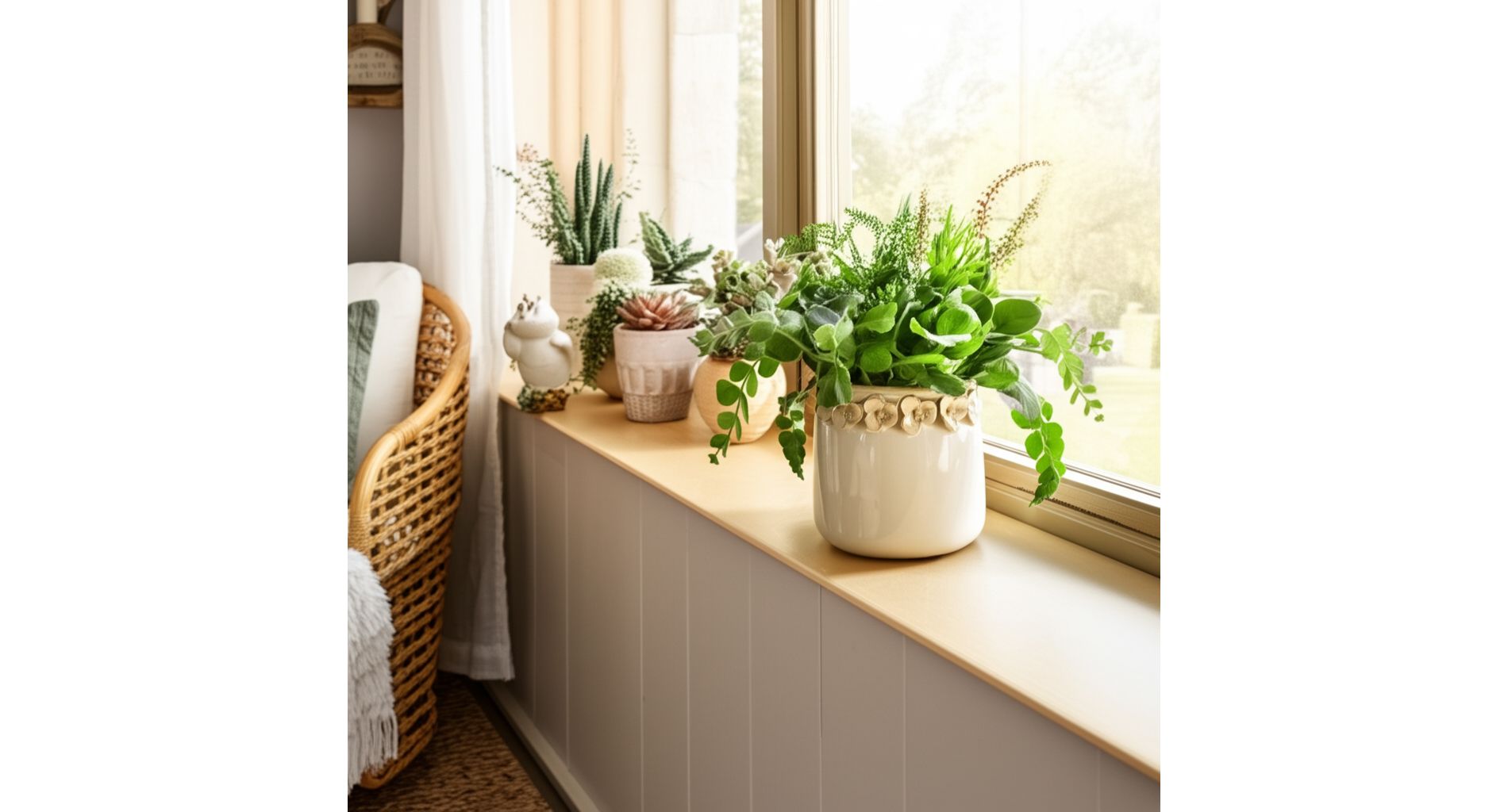 Decorative Flower Pot for Home Decor - Ceramic Indoor or Outdoor Planter with Sculpted Floral Rim - Perfect for Garden, Patio, or Room Decor