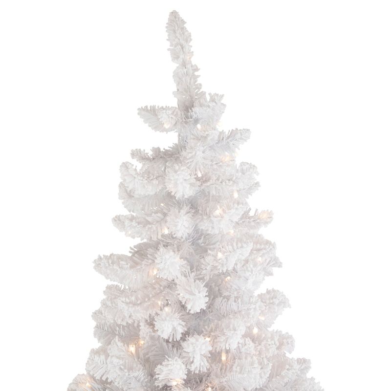 Northlight 9' Pre-Lit Flocked Norway White Pine Artificial Christmas Tree, Warm White LED Lights, 6 of 10
