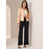 INSPIRE CHIC Women's Open Front Office Long Sleeve Lightweight Printed Floral Crop Suit Blazer - 3 of 4