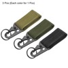 Unique Bargains Belt Keeper Key Ring Set Nylon Webbing Strap Hanging Gear Buckle Black Green Khaki 3Pcs - 3 of 4