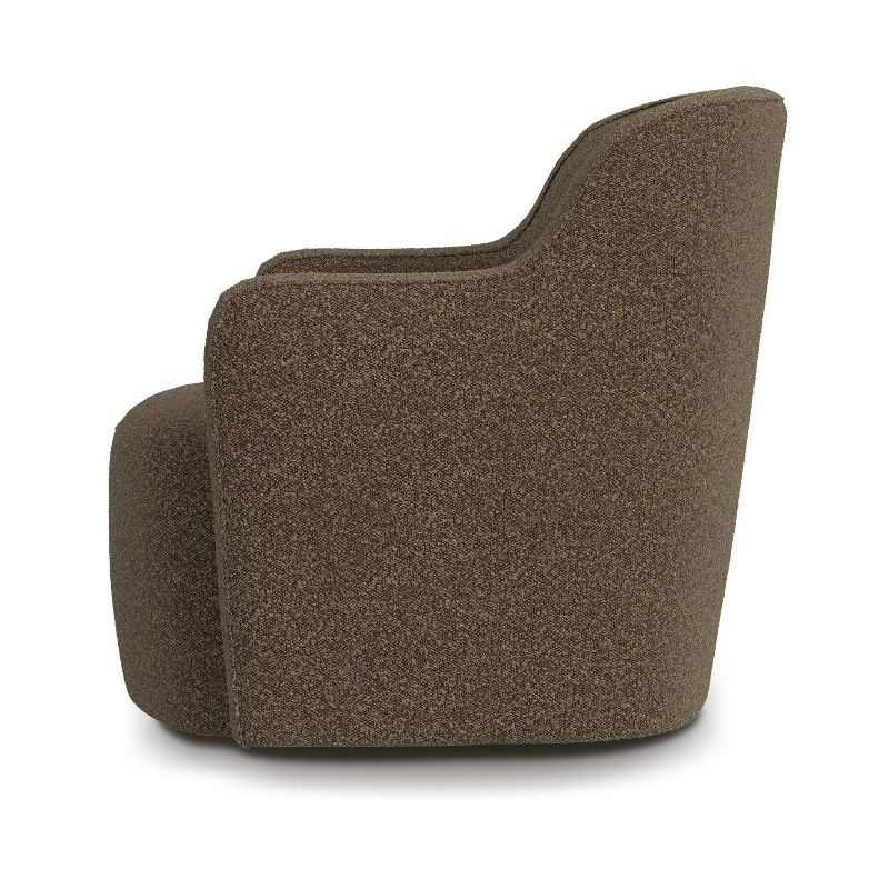 Upholstered Swivel Boucle Accent Chair Dark Brown - HomePop, 5 of 11