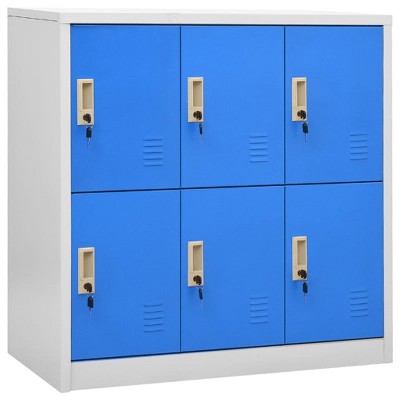 VidaXL Locker Cabinet Light Gray and Blue 35.4 in.x17.7 in.x36.4 in. Steel