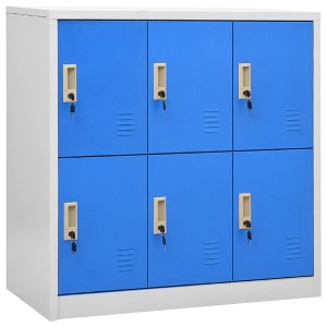 VidaXL Locker Cabinet Light Gray and Blue 35.4 in.x17.7 in.x36.4 in. Steel - 1 of 4