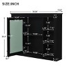 SEVOBAL Bathroom Storage Cabinet 35'' x 27.5'' Wall Mounted Medicine Cabinet with Mirror and 6 Open Shelves, Black, 35.03"*7.32"*27.5" - 2 of 4