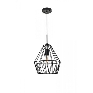 Elegant Lighting Candor 1 light black Pendant - 1 of 4