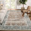 Vintage Washable Area Rug Non Slip Non Shedding Traditional Floor Cover with Floral Print Stain Resistant Indoor Foldable Mat for Living Room Bedroom - 4 of 4