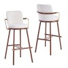 Industrial Bar Stools Set of 2 with Upholstered Seat & Gold Metal Armrest, 29.5" Seat Height for Kitchen Island-3irtyhousy - 2 of 4