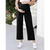 Maternity Pants Women's Smocked High Waisted Comfy Wide Leg Long Pants Pregnancy Casual Loose Yoga Lounge Sweatpants - 3 of 4