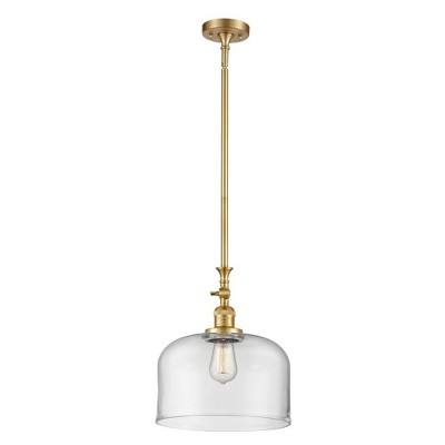 Bell - 1 Light Stem Hung Mini Pendant In Industrial Style-15 Inches Tall and 12 Inches Wide