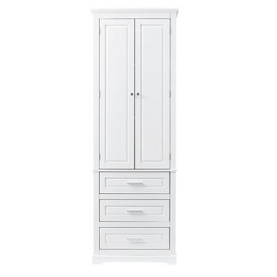 OUTSUPPLY Tall 3-Drawer Storage Cabinet with Adjustable Shelf for Bathroom, Office, Kitchen