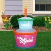 Gemmy Airblown Inflatable Birthday Cake with Candle, 3.5 ft Tall, Pink - 2 of 3