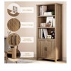 Farmhouse Bookshelf with Doors 5 Tier Adjustable Shelves Storage for Living Room Bedroom - 4 of 4