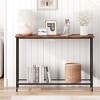 Console Table, Sofa Tables Narrow Entryway Table with Glass Shelf and Metal Frame, 41.5" Behind Couch Table - 3 of 4