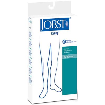 JOBST Relief Knee-High Compression Stockings - Firm (20-30 mmHg) - Large - Silky Beige