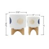 VisioGear 2PCS Round Planter with Stand, Plant Pots for Living Room, Bedroom, White, 7.75"*7.75"*10.5" - 3 of 4