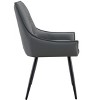 Sapphtopaz Modern Dining Chairs Set with PU Tufted Thick Upholstered Armchair with Black Sanded Legs Living Room Chairs for Dining Room - 3 of 4