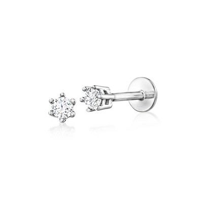 RS Pure by Ross-Simons 0.10 ct. t.w. Diamond Flat-Back Stud Earrings in Sterling Silver