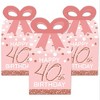 Big Dot of Happiness 40th Pink Rose Gold Birthday - Square Favor Gift Boxes - Happy Birthday Party Bow Boxes - Set of 12 - 2 of 4