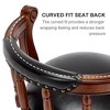 Lyngins Counter Height Bar Stool (29.5" Seat Height), 360° Swivel Bar Stool, Cow Top Leather Upholstery, Wooden Counter Stools with Curved Backrest - 3 of 4