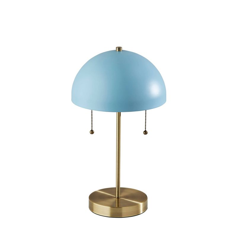 Bowie Table Lamp Antique Brass Light Blue - Adesso, 1 of 6