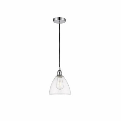 Edison Dome - 1 Light Cord Hung Mini Pendant In Industrial Style-10.25 Inches Tall and 7.5 Inches Wide