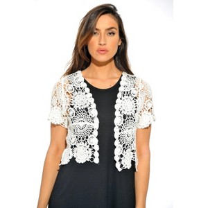 Just Love Women's Bolero Shrug - Floral Crochet Women Cardigan - 1 of 2