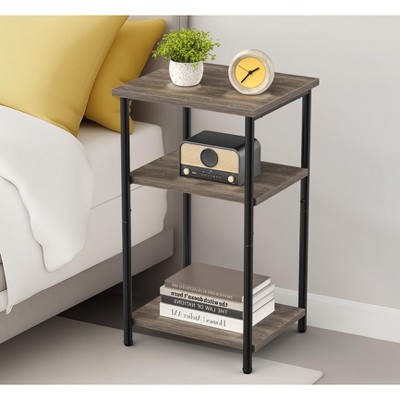 3 Tier Sofa Side End Table with Shelf, Side Table Coffee Bedside Table for Living Room, Display Unit Organizer