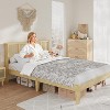 Full Bed Frame with Natural Rattan Headboard and 4 Drawers,Sturdy Wooden Slats - 2 of 4